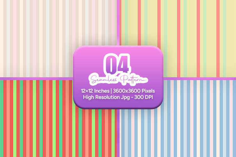 Soft Multicolor Stripe Seamless Digital Paper Pack