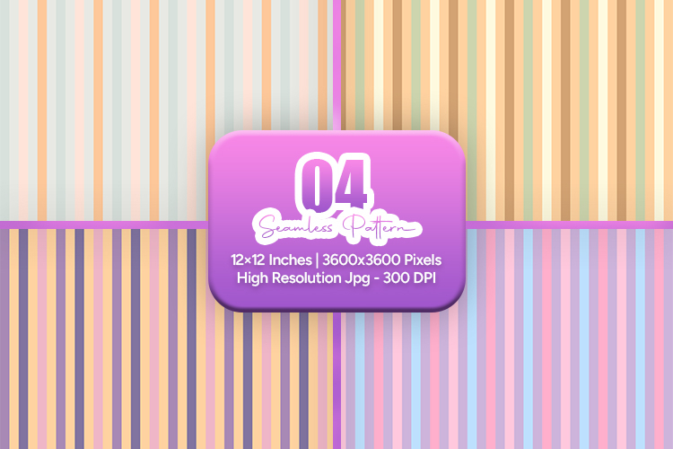 Soft Rainbow Stripe Seamless Digital Paper Bundle