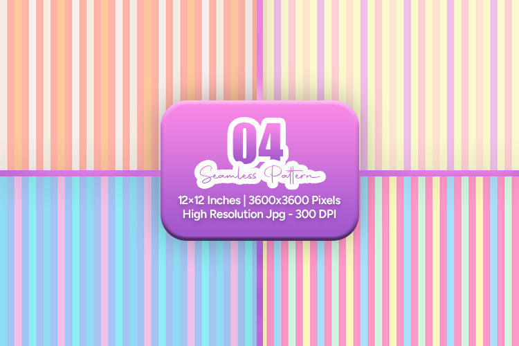 Rainbow Pastel Stripe Seamless Digital Paper Pack