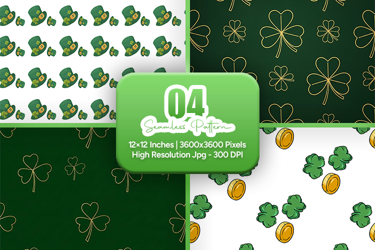 Luxury Gold Clover Seamless Set - Leprechaun & Clovers