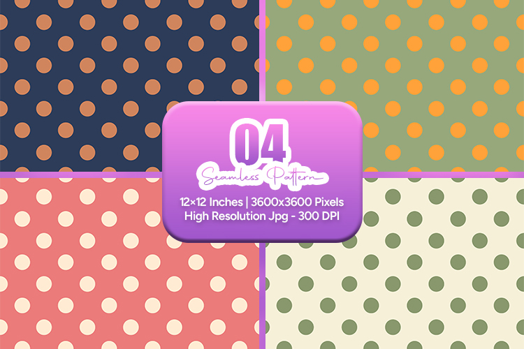 Retro Colorful Polka Dot Pattern