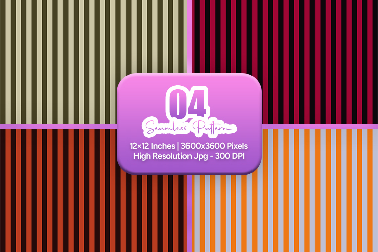 Dark Retro Stripe Seamless Pattern Set