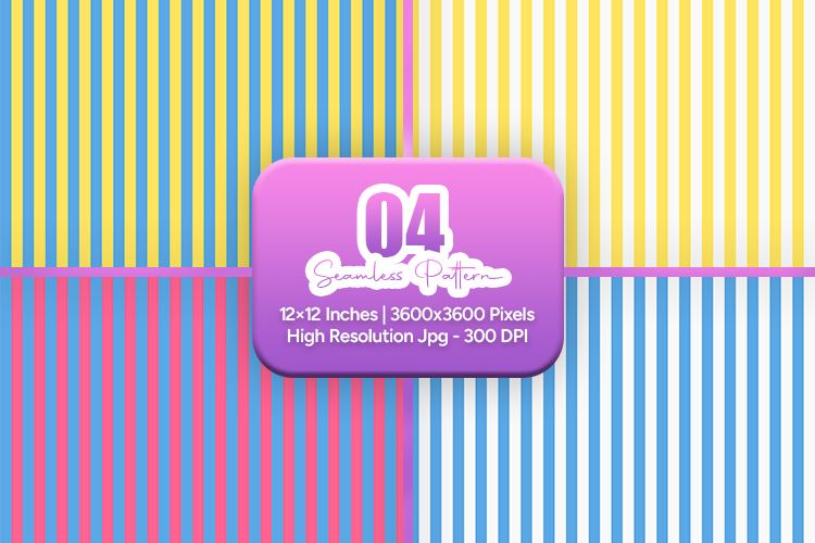 Bold Blue Yellow Stripe Seamless Art