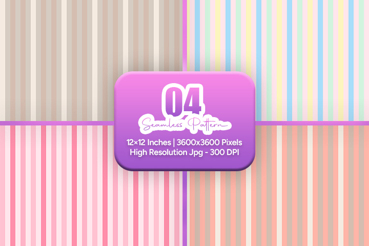 Blush Pastel Stripe Seamless Digital Paper Bundle
