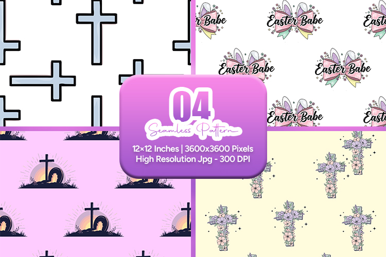 Christian Easter Cross Seamless Pattern