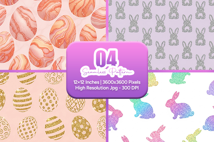 Easter Eggs Bunny Seamless Pattern