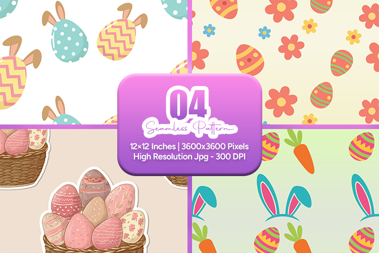 Easter Eggs Bunny Seamless Pattern