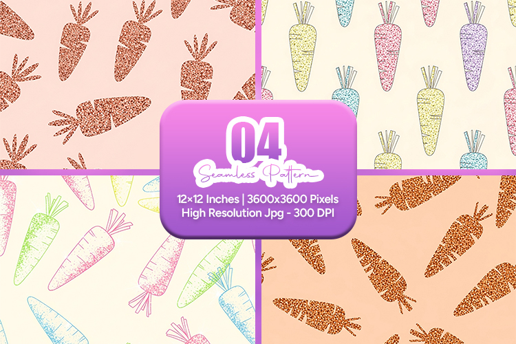 Easter Carrot Seamless Pattern