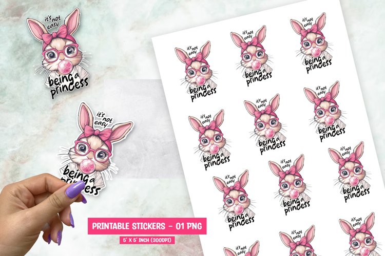 Cute Rabbit Printable Sticker