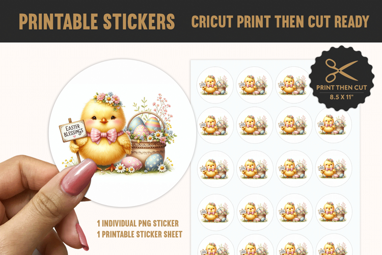 Easter Blessings Printable Sticker PNG