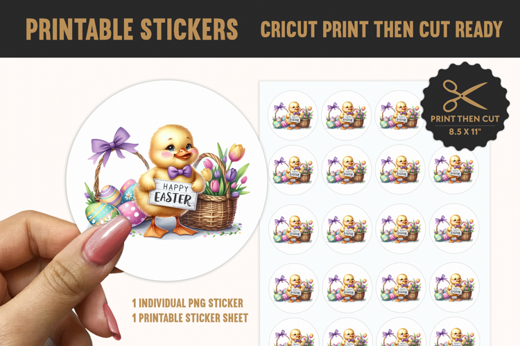 Easter Chick Printable Sticker PNG