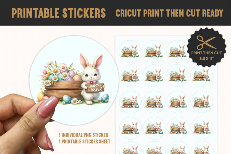 Easter Bunny Printable Sticker PNG