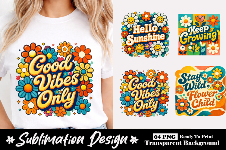Summer Vibes Daisy Sublimation Design