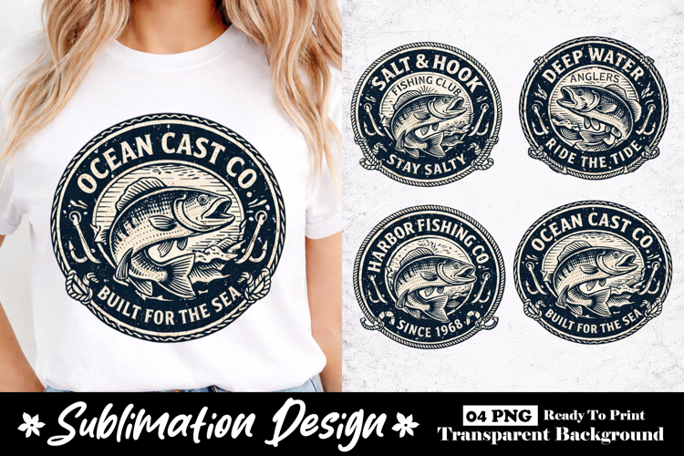 Ocean Cast Co Built For The Sea Nautical Fishing Sublimation