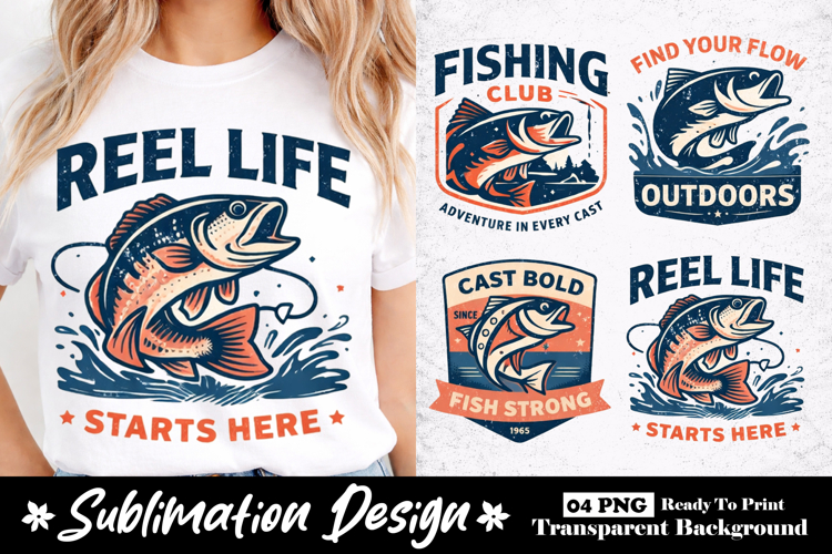Reel Life Starts Here Modern Fishing Club Sublimation