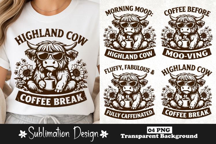 Highland Cow Coffee Break Cute Farm Animal Coffee