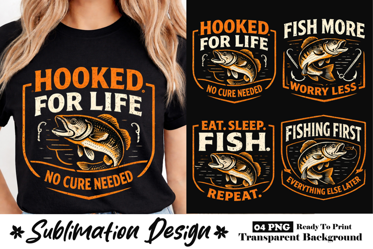 Hooked For Life No Cure Needed Fishing Funny Sublimation