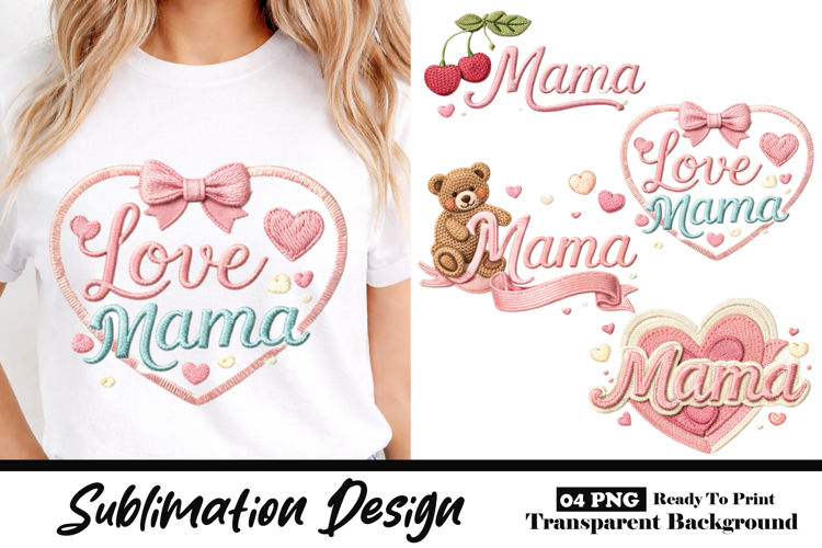 Love Mama Heart Bow Cute Mother’s Day Design