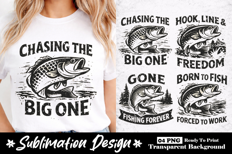 Chasing The Big One Fishing Vintage Angler Sublimation
