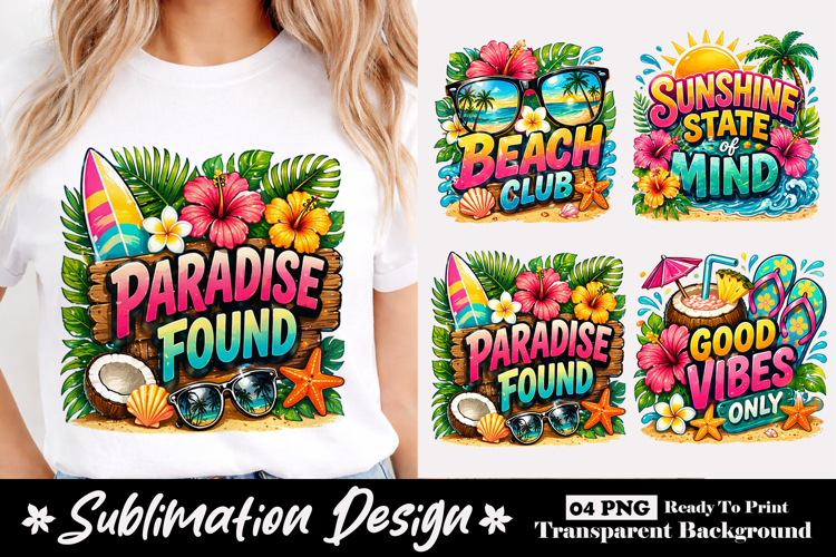 Summer Paradise Found Sublimation Design