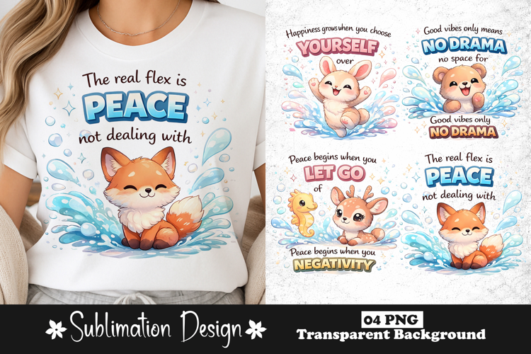 Peace Mindset Quotes Sublimation Design