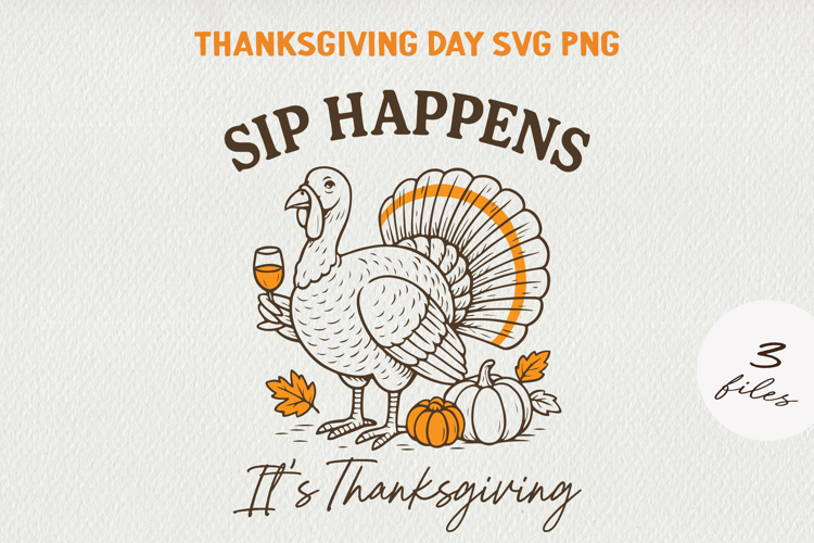Thanksgiving Turkey Quote Clipart | Retro Fall PNG SVG