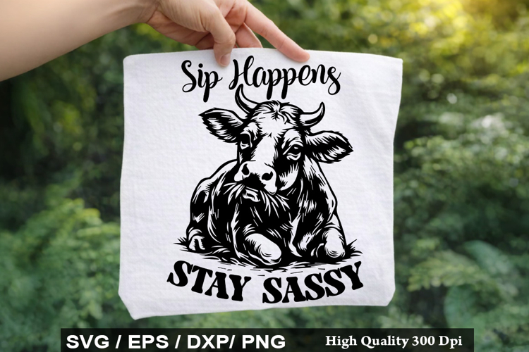 Sip Happens Stay Sassy - Heifer SVG Design