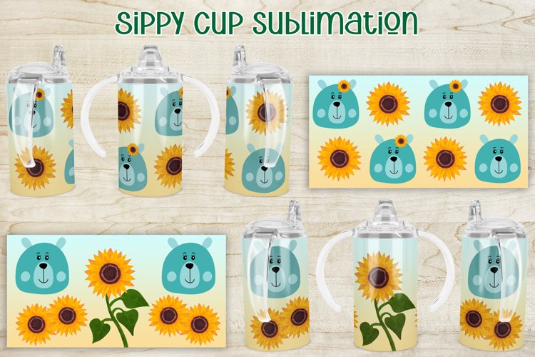 Sippy cup sublimation | Sippy tumbler bear example image 1