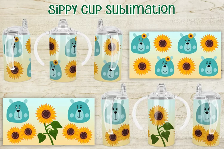 Sippy cup sublimation | Sippy tumbler bear