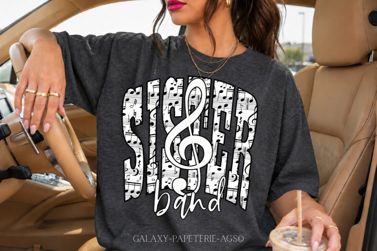 Sister Band PNG | Music Note Shirt Design