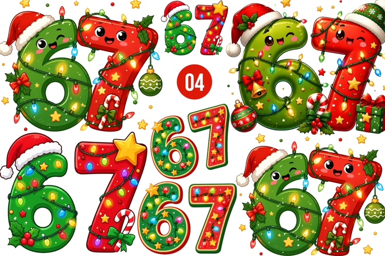 Six Seven 6 7 Christmas PNG