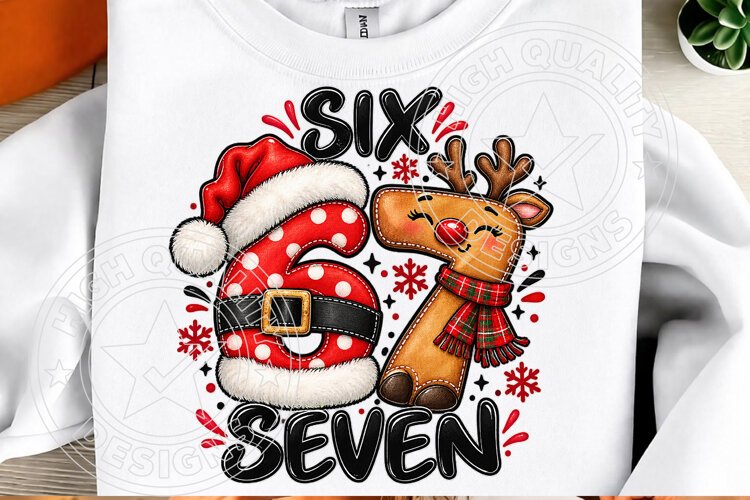 Six Seven Christmas Reindeer PNG example image 1