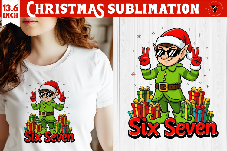 Funny Six Seven sublimation | Cool Santa and animals clipart
