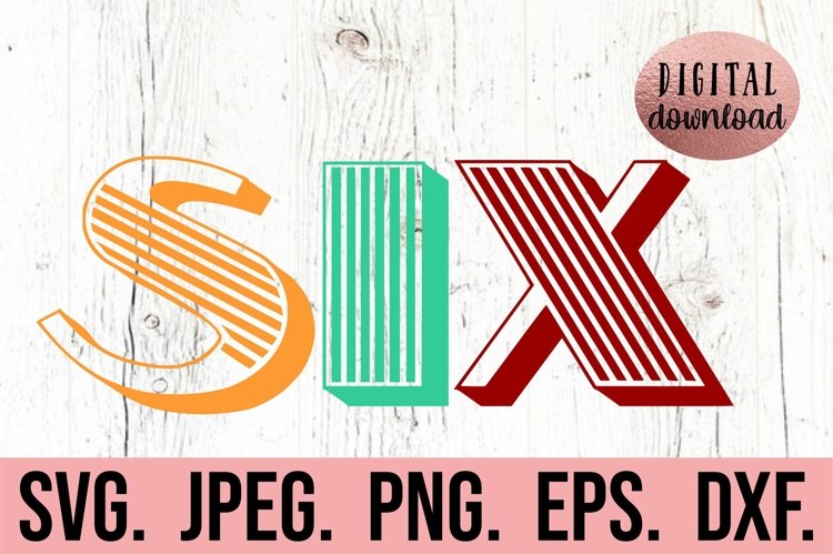 6th Birthday SVG - Sixth Birthday Vintage Six Retro Clipart