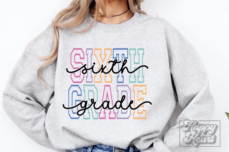 6th Grade SVG - Retro Back To School Hello Sixth Grade PNG