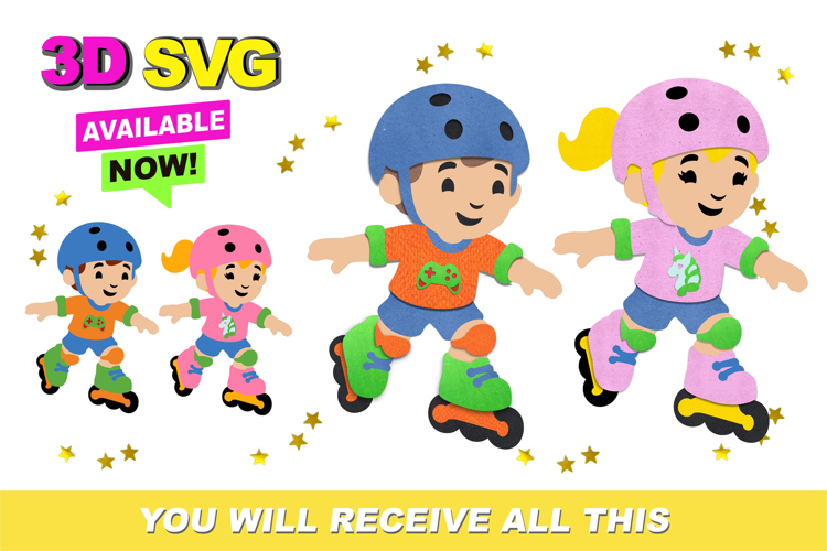 Skaters Elements 3D SVG