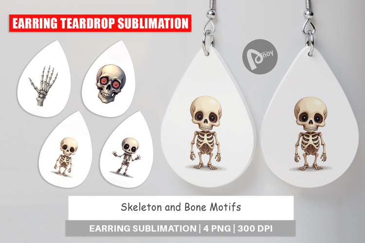 Earring Skeleton and Bone Motifs