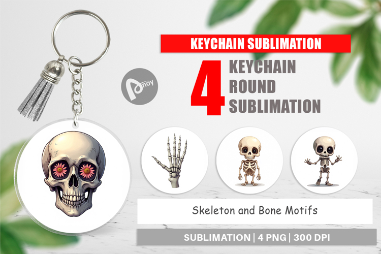 Keychain Skeleton and Bone Motifs