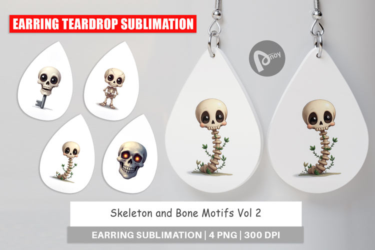 Earring Skeleton and Bone Motifs