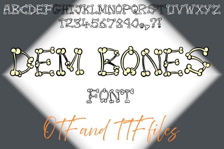 Skeleton Bones Font Letter Alphabet ABC Cartoon OTF TTF