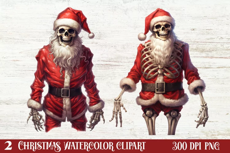 Christmas Skeleton Sublimation Clipart, Christmas PNG