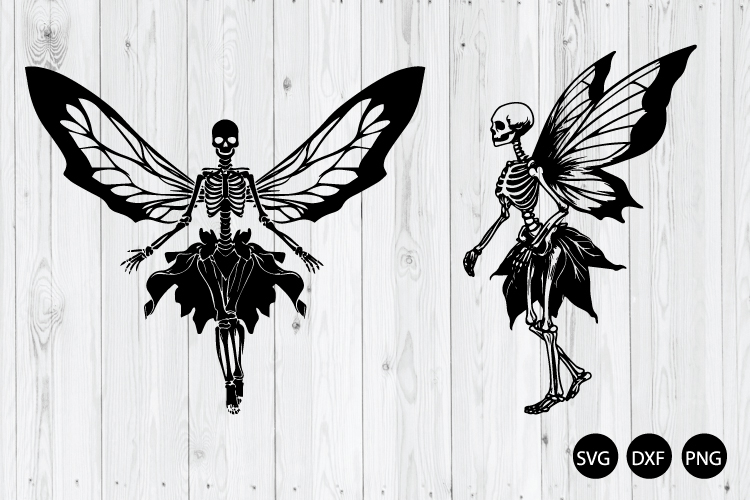 Skeleton Fairy SVG, Gothic Fairy SVG, Fairy Skeleton SVG
