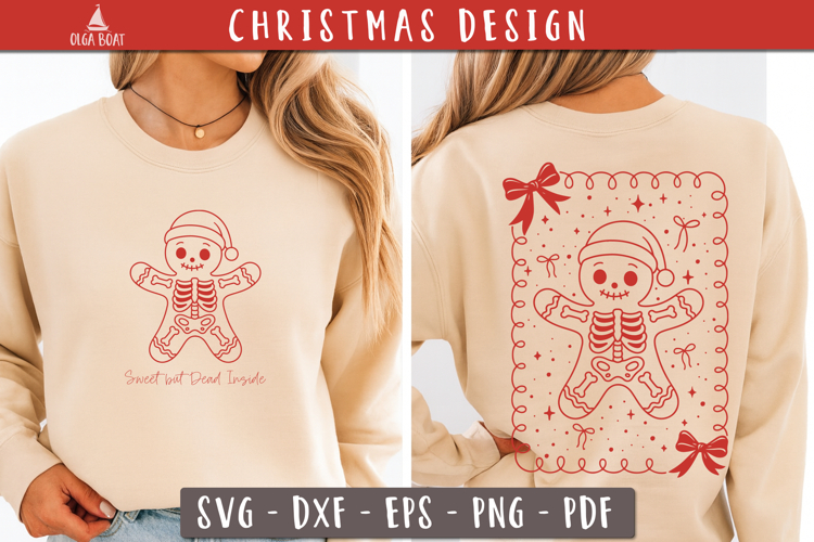 Skeleton Gingerbread Christmas SVG Coquette designs