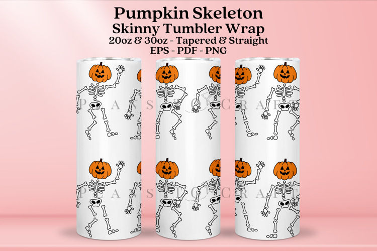 Skeleton Halloween Skinny Tumbler Sublimation Wrap
