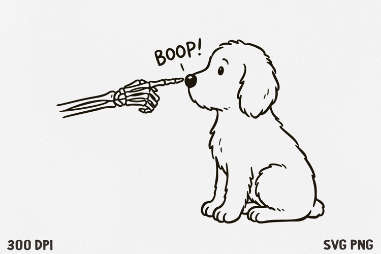 Skeleton Hand Boop Dog Halloween SVG PNG