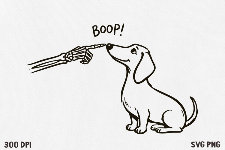Skeleton Hand Boop Dog Halloween SVG PNG