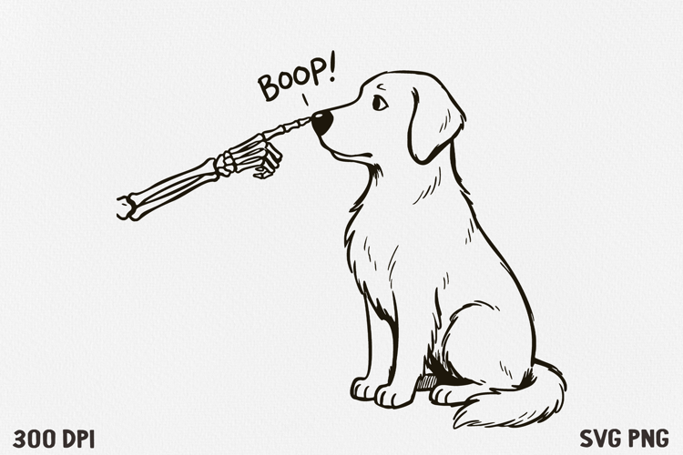 Skeleton Hand Boop Dog Halloween SVG PNG