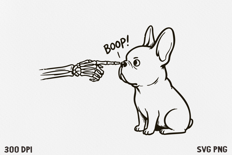 Skeleton Hand Boop Dog Halloween SVG PNG