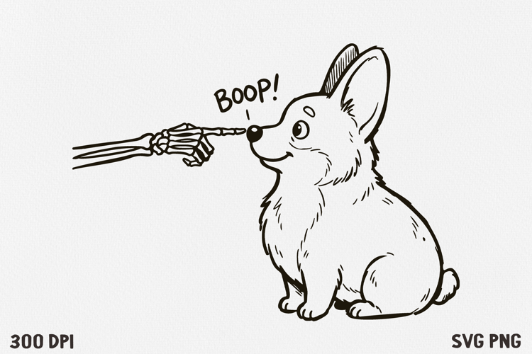 Skeleton Hand Boop Dog Halloween SVG PNG