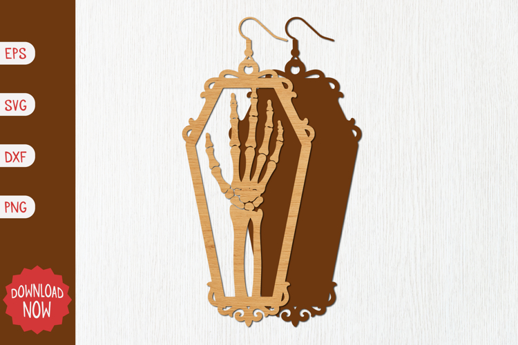 Skeleton Hand Earring SVG
